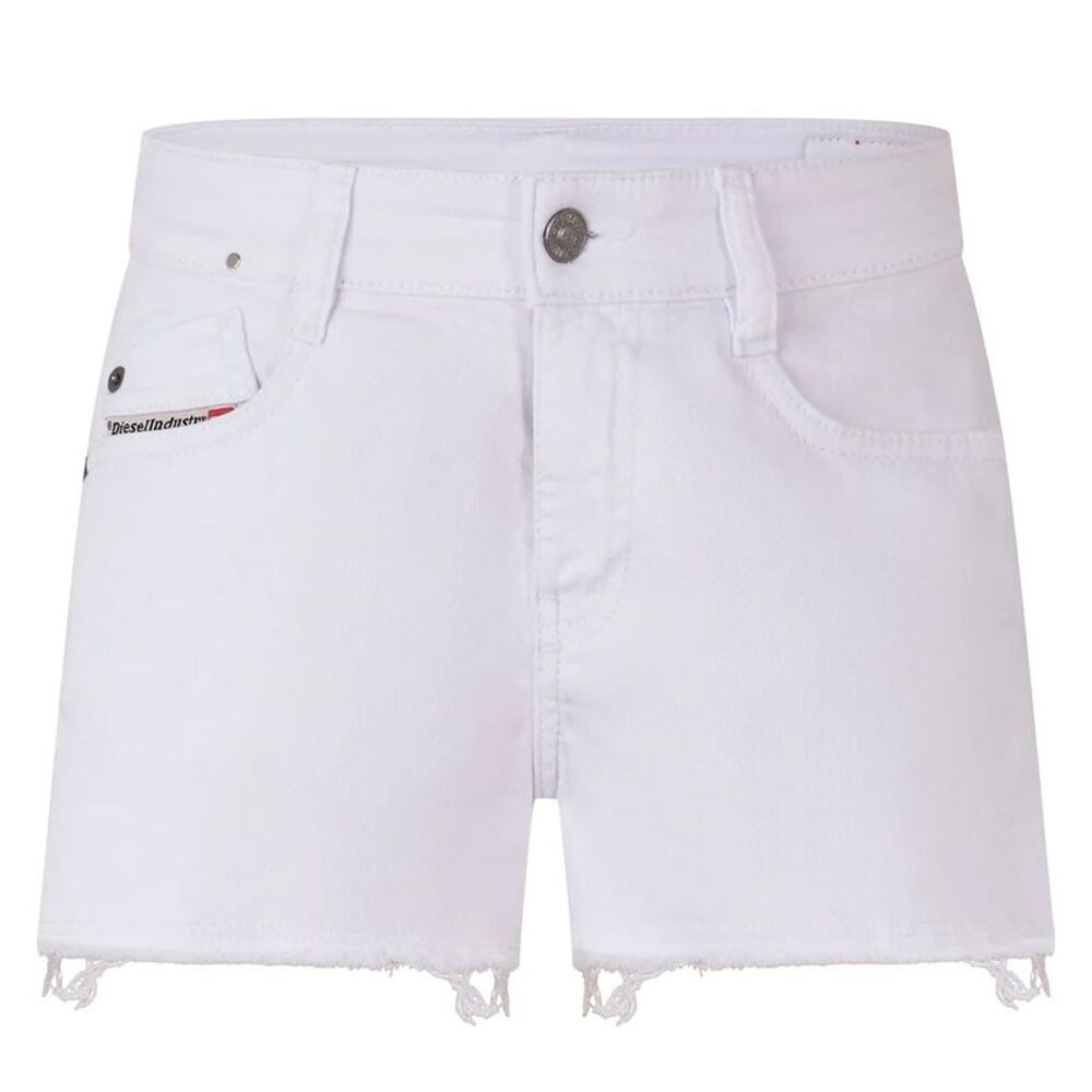 Diesel Womens/Ladies De-Rifty-Out Calzoncini Denim Distressed Shorts / White